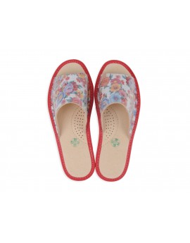 Kapcie damskie laczki pantofle domowe - mozaika kwiatów