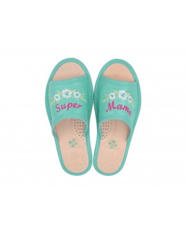 Haftowane pantofle Super Mama - Personalizowany prezent na Dzień Matki
