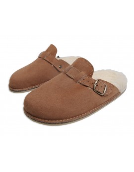 Zimowe skórzane klapki ortopedyczne Fusbet Pełne - profilowane