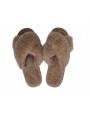 Brązowe Damskie Kapcie Domowe Laczki A29B