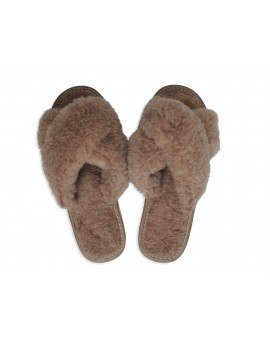Brązowe Damskie Kapcie Domowe Laczki A29B
