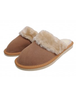 Ciepłe damskie kapcie domowe z futerkiem ocieplane runem A9WB