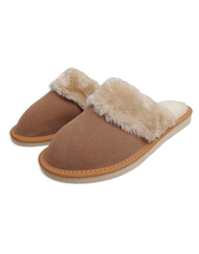 Ciepłe damskie kapcie domowe z futerkiem ocieplane runem A9WB