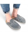 Klapki Skórzane Fusbet Denim Comfort Polskie profilowane ortopedyczne